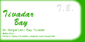 tivadar bay business card